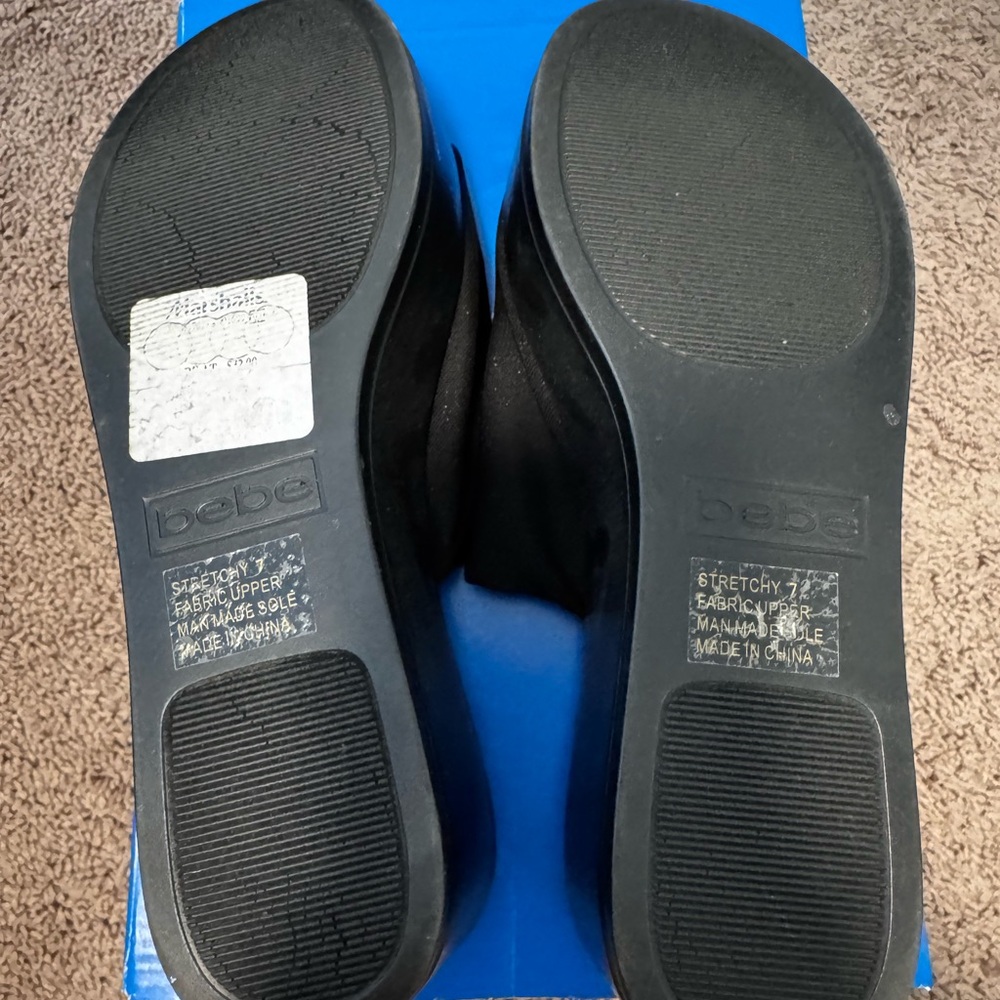 bebe Black Platform Slide Sandals - Picture 5 of 5